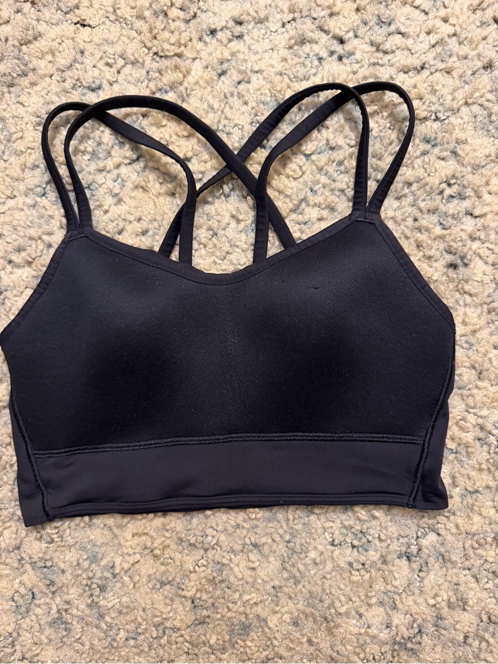 Lululemon Black Energy Longline Bra, Size 4, Medium Support, B–D Cup